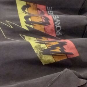 Vintage rare               AC/DC Grey and Yellow Graphic Hoodie Sweatshirt